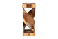 bali & pari Rapha Suar Wood Accent Table - Hand-Carved Sculptural Pedestal Stand with Twist Design, Modern Boho Side Table for Living Room or Entryway, 29.5" Tall FredCo