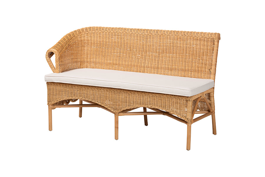 bali & pari Rashtin Bohemian Light Honey Rattan 3-Piece Dining Nook Set FredCo