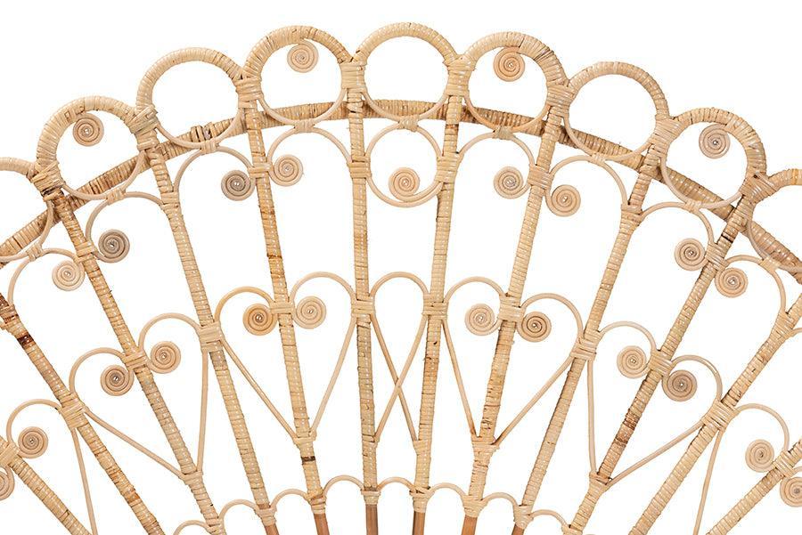 bali & pari Rasima Modern Bohemian Natural Brown Rattan Queen Size Standalone Headboard FredCo