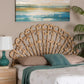 bali & pari Rasima Modern Bohemian Natural Brown Rattan Queen Size Standalone Headboard FredCo