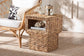 bali & pari Raziel Modern Bohemian Natural Brown Seagrass and Wood End Table FredCo