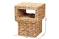 bali & pari Raziel Modern Bohemian Natural Brown Seagrass and Wood End Table FredCo