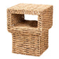 bali & pari Raziel Modern Bohemian Natural Brown Seagrass and Wood End Table FredCo