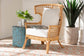 bali & pari Regina Bohemian Light Honey Rattan Arm Chair FredCo