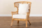 bali & pari Regina Bohemian Light Honey Rattan Arm Chair FredCo