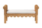 bali & pari Reiko Handwoven Natural Rattan Bench with Scalloped Detailing - Boho Farmhouse Entryway, Bedroom, or Living Room Accent Seating FredCo