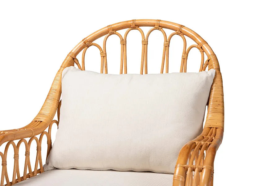 bali & pari Reina Bohemian Light Honey Rattan Arm Chair FredCo