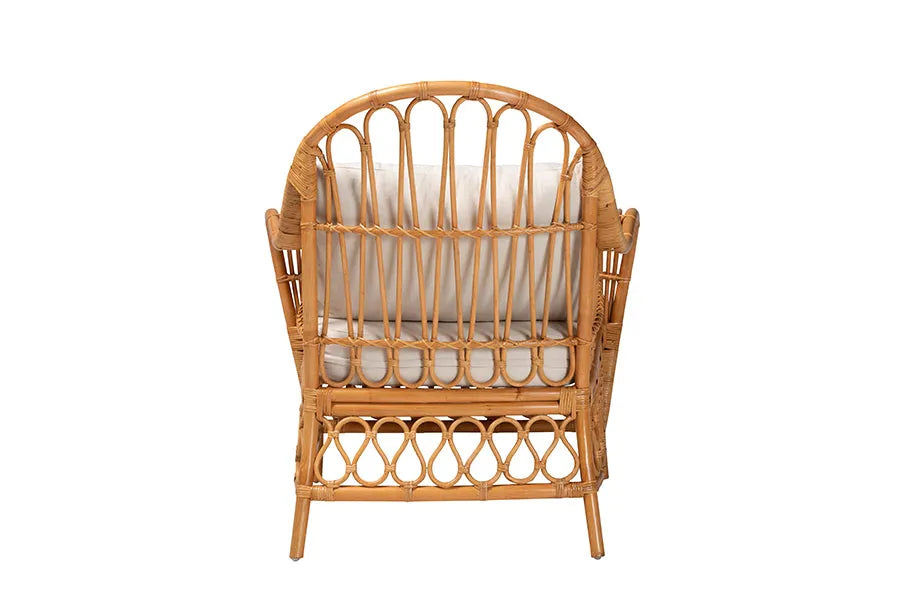 bali & pari Reina Bohemian Light Honey Rattan Arm Chair FredCo