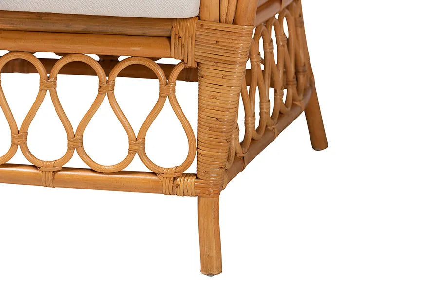bali & pari Reina Bohemian Light Honey Rattan Arm Chair FredCo