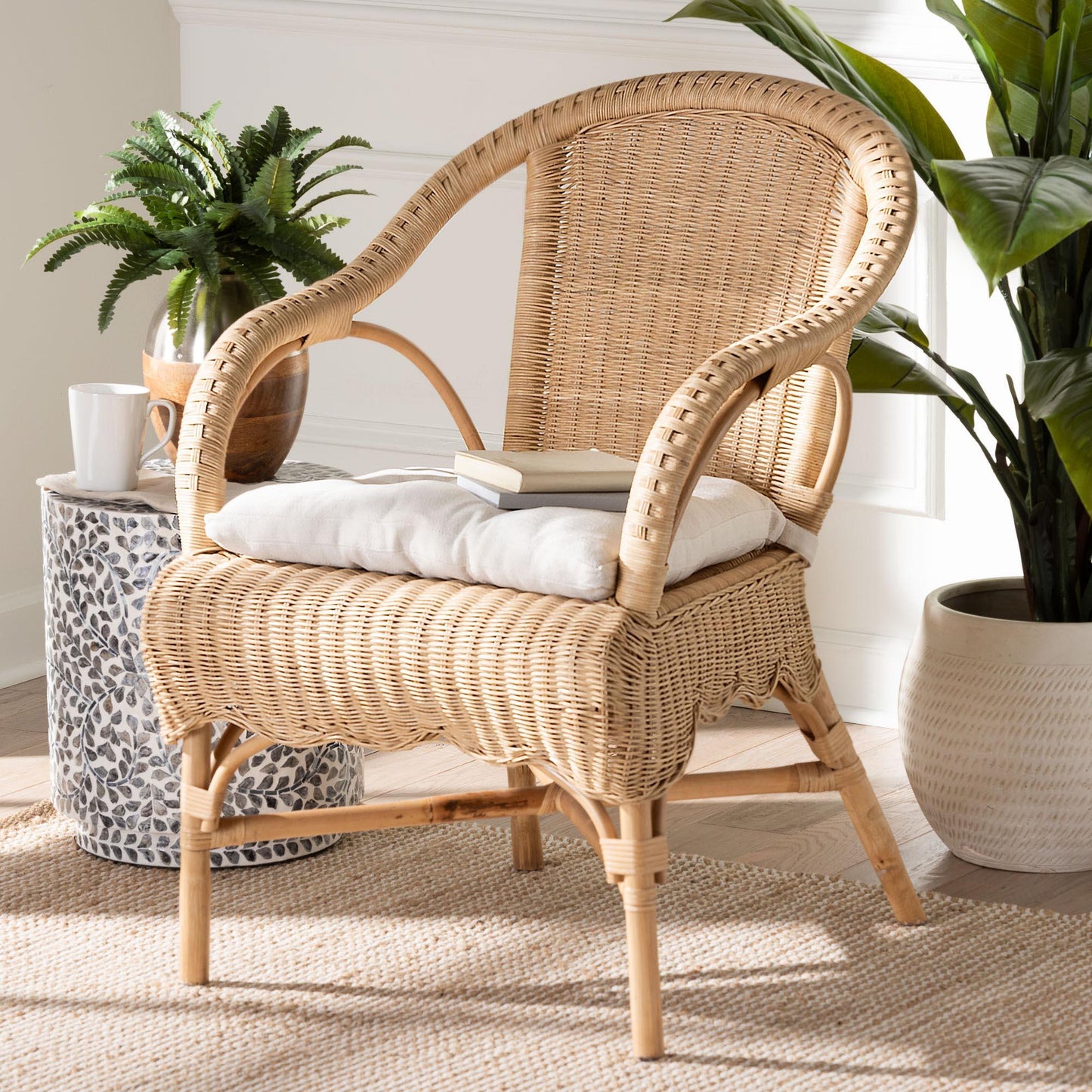 bali & pari Reinu Natural Rattan Dining Chair FredCo