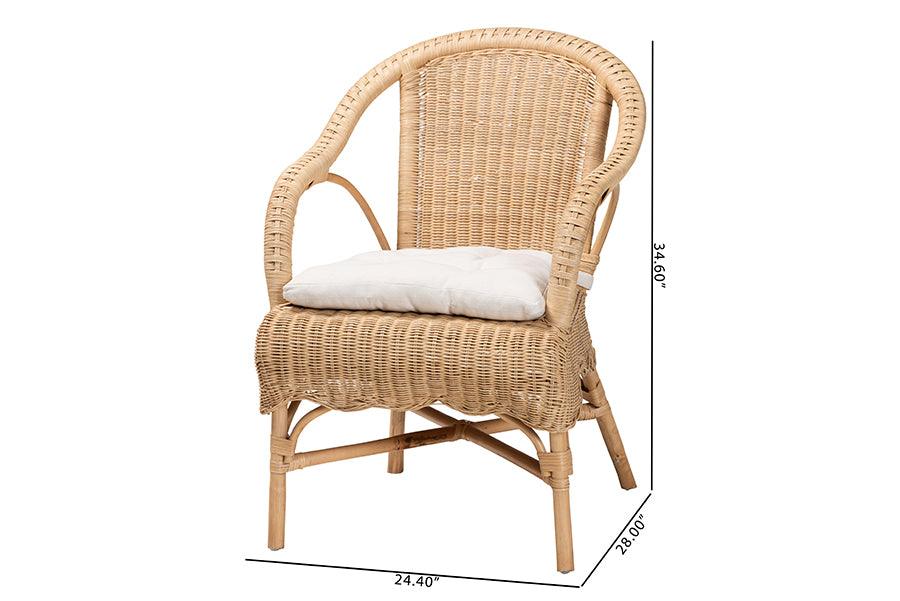 bali & pari Reinu Natural Rattan Dining Chair FredCo