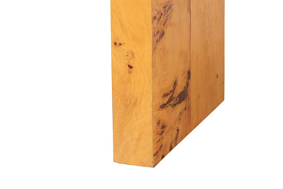 bali & pari Revelle Modern and Contemporary Natural Light Mappa Burl Wood Console Table FredCo