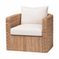 bali & pari Rhinos Bohemian Light Brown Seagrass Tuxedo Arm Chair FredCo