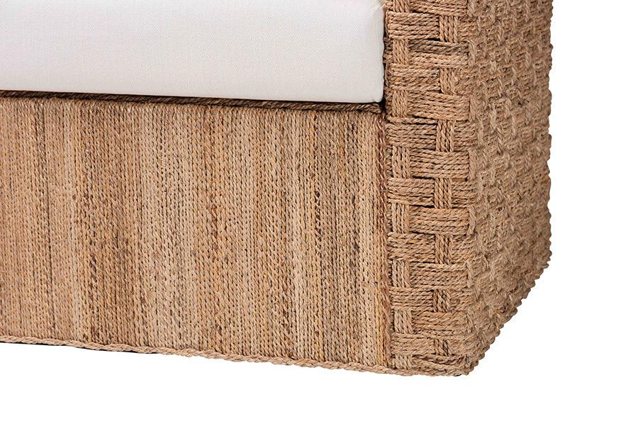 bali & pari Rhinos Bohemian Light Brown Seagrass Tuxedo Arm Chair FredCo