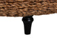 bali & pari Riau Handwoven Seagrass Coffee Table with Wooden Legs - Natural Wicker Round Living Room Table for Living Room or Bedroom Décor FredCo