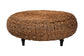 bali & pari Riau Handwoven Seagrass Coffee Table with Wooden Legs - Natural Wicker Round Living Room Table for Living Room or Bedroom Décor FredCo