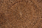 bali & pari Riau Handwoven Seagrass Coffee Table with Wooden Legs - Natural Wicker Round Living Room Table for Living Room or Bedroom Décor FredCo