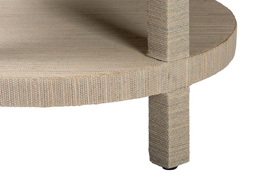 bali & pari Rocco Bohemian Woven Grasscloth End Table FredCo