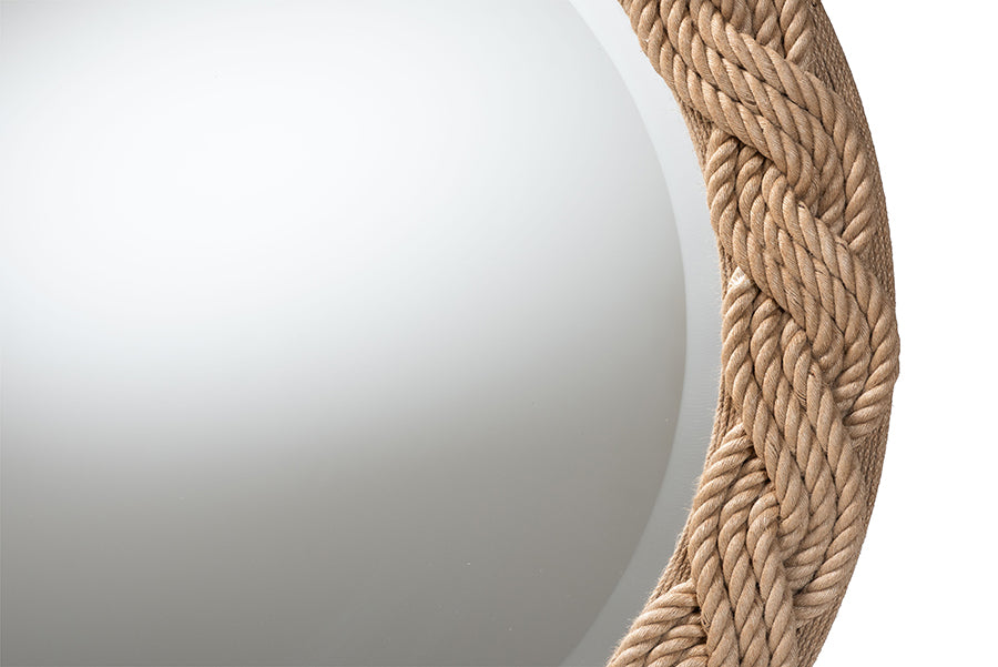bali & pari Romana Braided Rope Mirror - Coastal Mirror with Woven Jute Accents for Farmhouse, Boho Wall Decor, Beach House FredCo