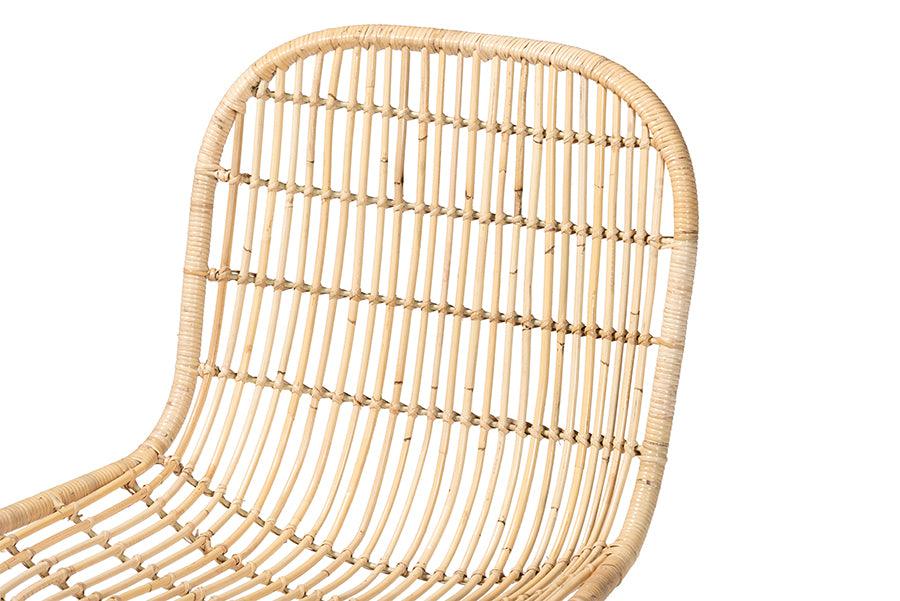 bali & pari Rosalba Bohemian Light Honey Rattan S-Curve Dining Chair FredCo