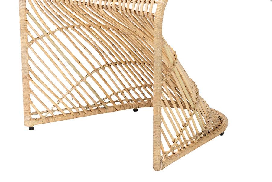 bali & pari Rosalba Bohemian Light Honey Rattan S-Curve Dining Chair FredCo