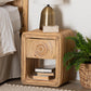 bali & pari Rosina Bohemian Natural Rattan 1-Drawer Nightstand FredCo