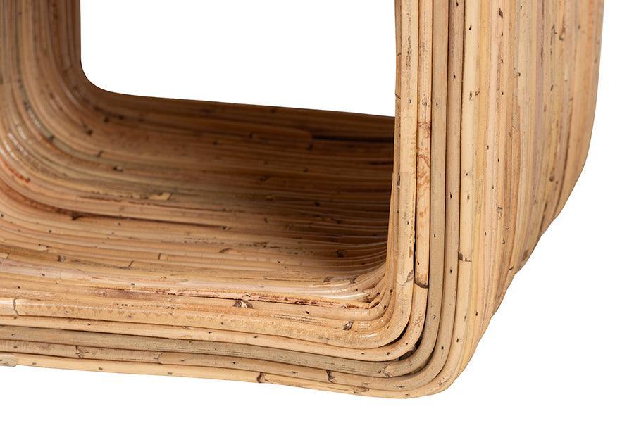 bali & pari Rosina Bohemian Natural Rattan 1-Drawer Nightstand FredCo