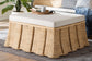 Bali & Pari Rotem Large Natural Rattan Ottoman with Cushion – Handwoven Pleated Skirt Coffee Table or Extra Seating FredCo