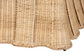 Bali & Pari Rotem Large Natural Rattan Ottoman with Cushion – Handwoven Pleated Skirt Coffee Table or Extra Seating FredCo