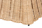 Bali & Pari Rotem Small Natural Rattan Ottoman with Cushion – Handwoven Pleated Skirt Coffee Table or Extra Seating FredCo