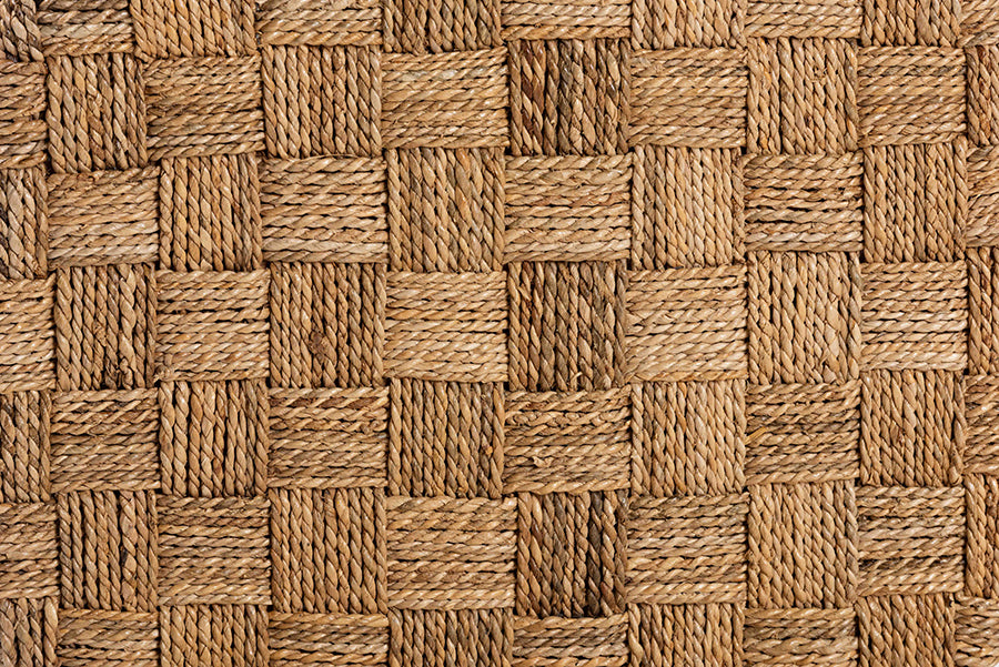 bali & pari Sabit Bohemian Seagrass and Mahogany Wood Dining Chair FredCo
