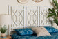 bali & pari Sampson Bohemian White Rattan Queen Size Standalone Headboard FredCo