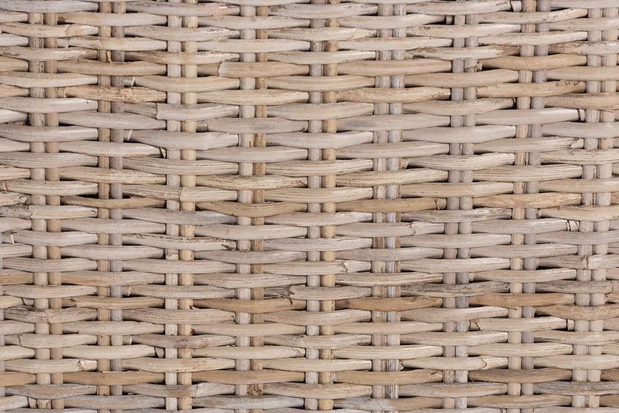 bali & pari Santiago Bohemian Grey Natural Kubu Rattan and Mango Wood Dining Chair FredCo