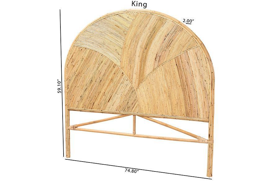 bali & pari Seana Bohemian Honey Rattan Queen Size Standalone Headboard FredCo