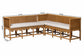 bali & pari Seranay Bohemian Scallop Light Honey Rattan 2-Piece Dining Nook Set FredCo