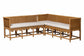 bali & pari Seranay Bohemian Scallop Light Honey Rattan 2-Piece Dining Nook Set FredCo