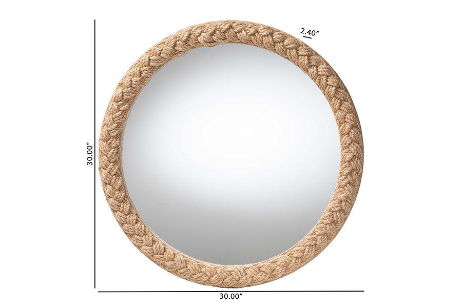 bali & pari Shara Coastal Braided Rope Accent Mirror FredCo