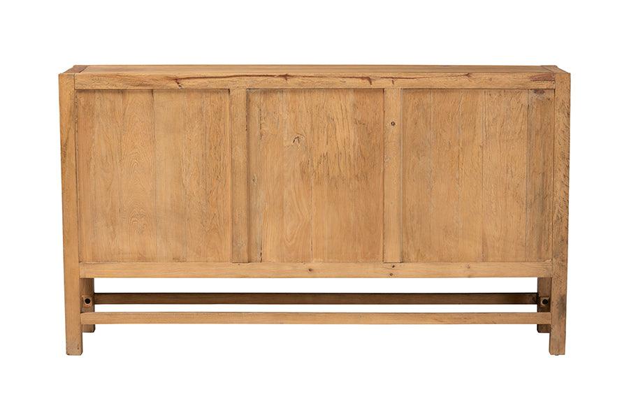 bali & pari Sibu Bohemian Natural Rattan and Reclaimed Wood Cabinet FredCo