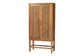 bali & pari Sibu Bohemian Natural Rattan and Teak Wood Tall Cabinet FredCo