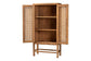 bali & pari Sibu Bohemian Natural Rattan and Teak Wood Tall Cabinet FredCo