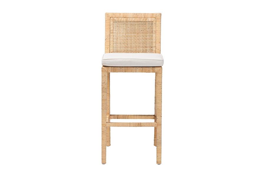 bali & pari Sofia Bohemian Natural Rattan Bar Stool FredCo