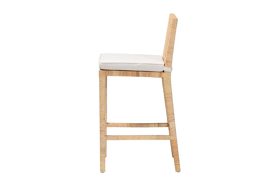 bali & pari Sofia Bohemian Natural Rattan Bar Stool FredCo