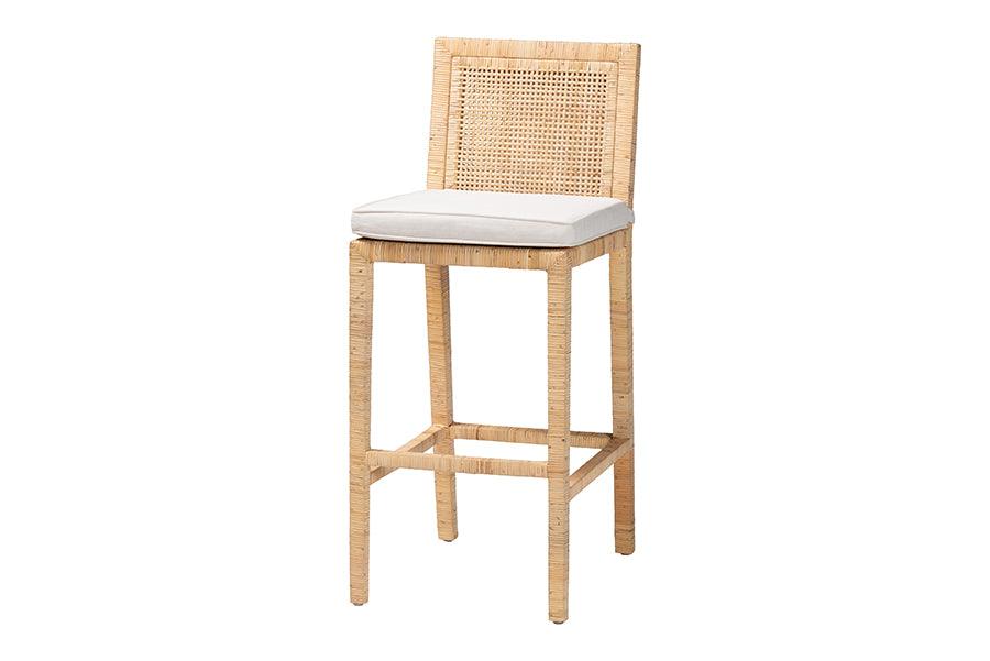 bali & pari Sofia Bohemian Natural Rattan Bar Stool FredCo