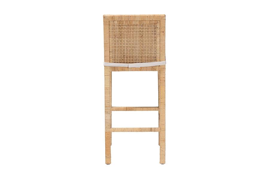 bali & pari Sofia Bohemian Natural Rattan Bar Stool FredCo