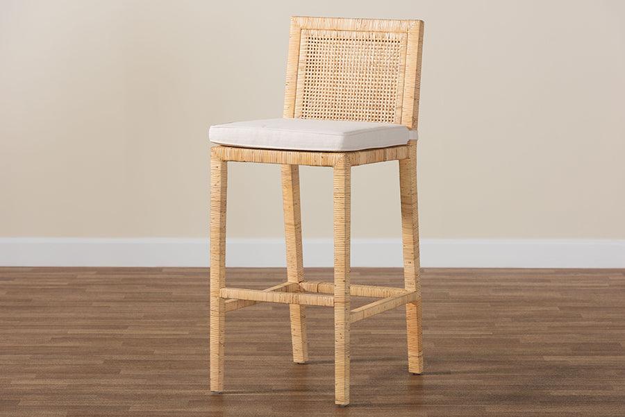 bali & pari Sofia Bohemian Natural Rattan Bar Stool FredCo