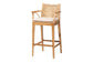 bali & pari Storsel Bohemian Natural Rattan and Teak Wood Bar Stool FredCo