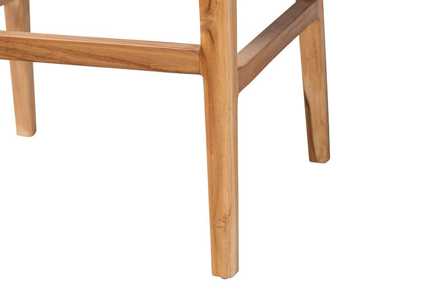 bali & pari Storsel Bohemian Natural Rattan and Teak Wood Bar Stool FredCo