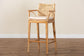 bali & pari Storsel Bohemian Natural Rattan and Teak Wood Bar Stool FredCo