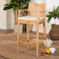 bali & pari Storsel Bohemian Natural Rattan and Teak Wood Bar Stool FredCo