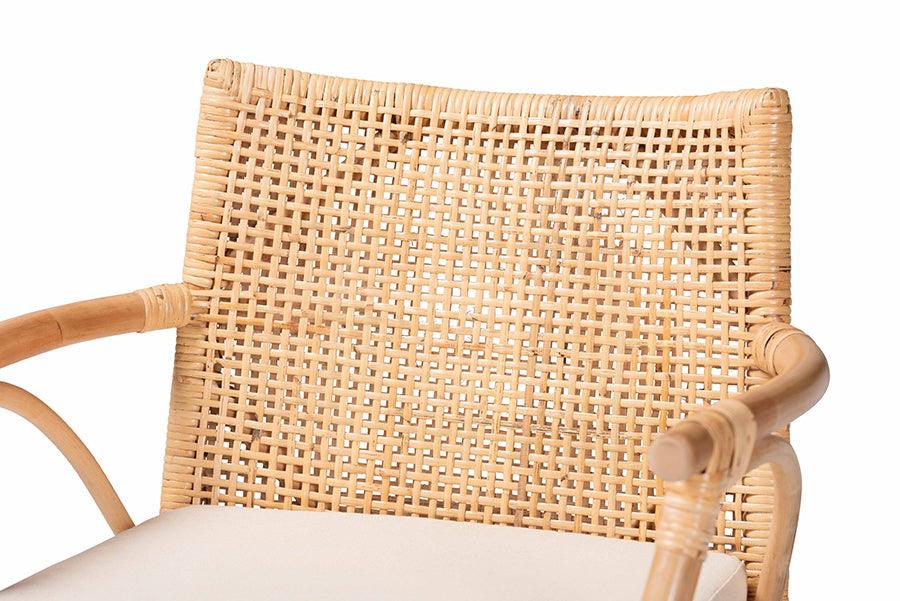 bali & pari Storsel Bohemian Natural Rattan and Teak Wood Bar Stool FredCo